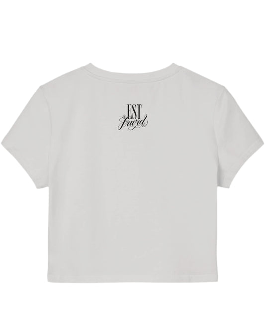 White Baby Tee Back Design