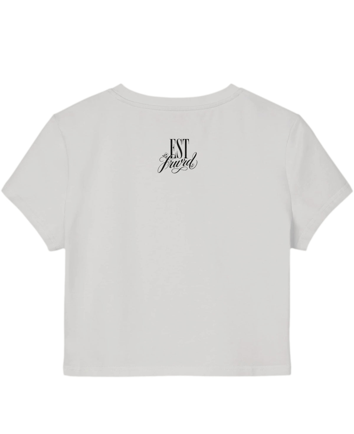 White Baby Tee Back Design