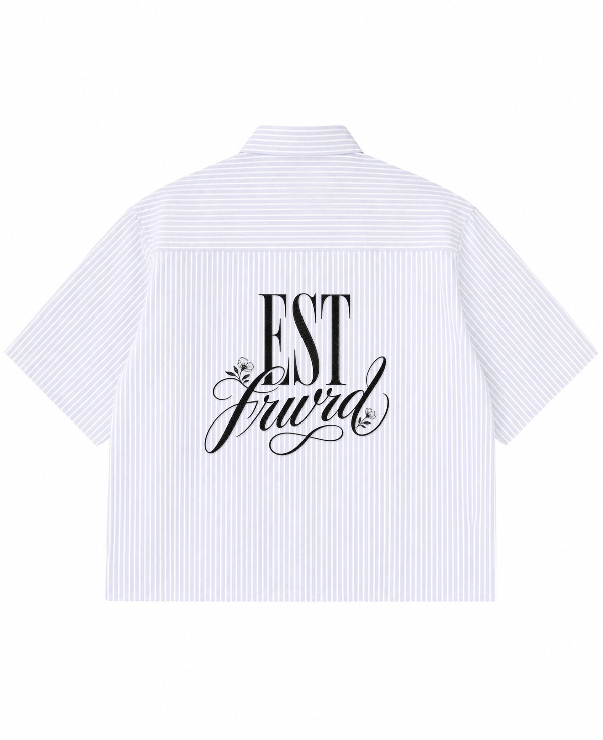 Blue Striped Oxford Boxy Shirt Back Design