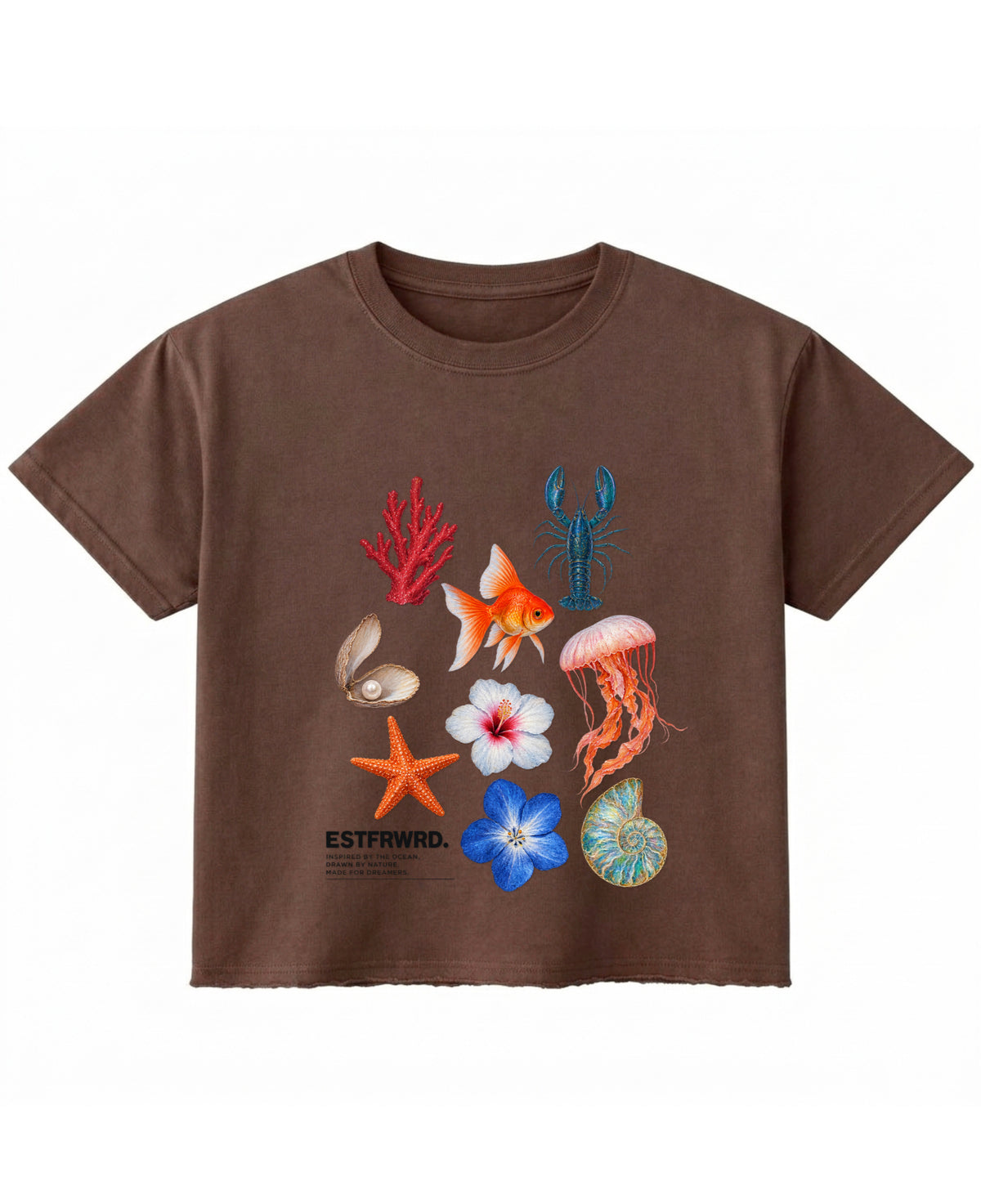 Brown Boxy Fit T-shirt Front Design