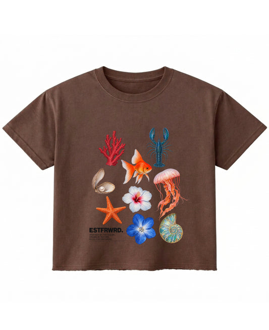 Brown Boxy Fit T-shirt Front Design