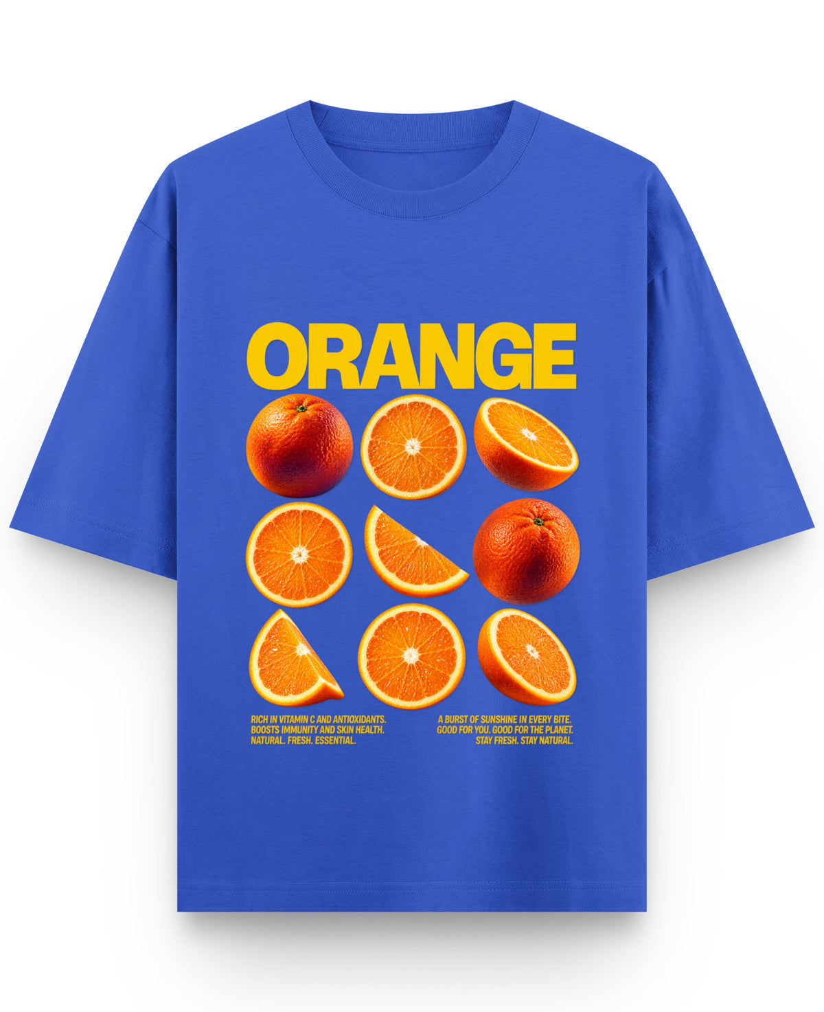 Royal Blue Oversized T-Shirt Front Design