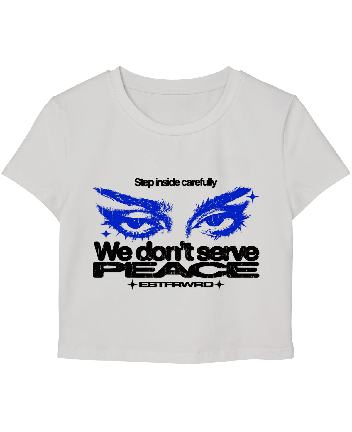 White Baby Tee Front Design