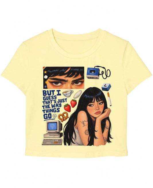 Butter Yellow Baby Tee Front Design